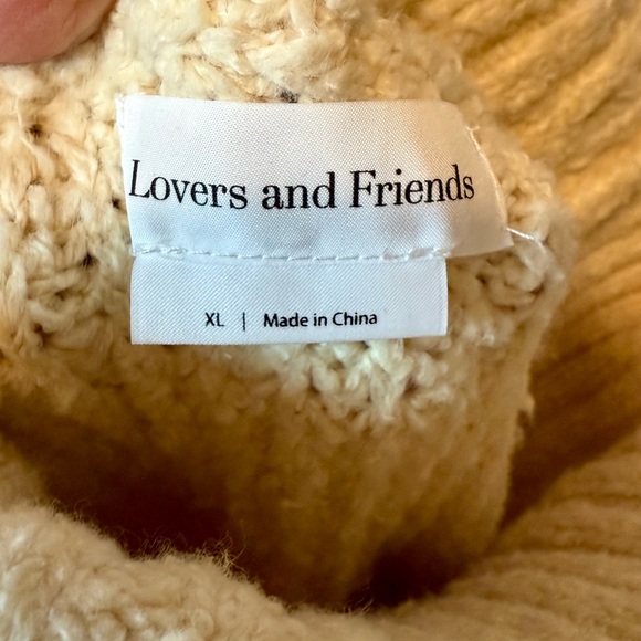 Lovers and Friends Braewyn Sweater Dress Cowl Neck Cream Size XL - Picture 15 of 16